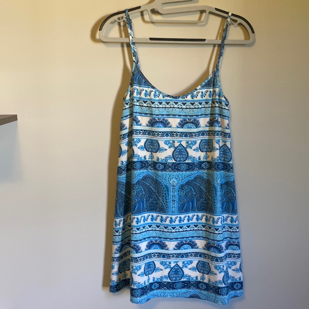 Show Me Your MuMu Tenley Tie XS Boho Mini Dress - Blue